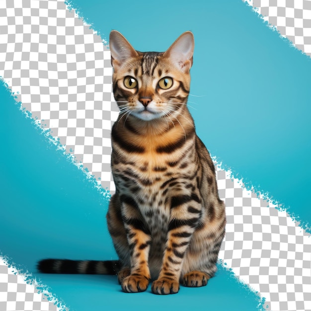 PSD fundo transparente com gato de bengala