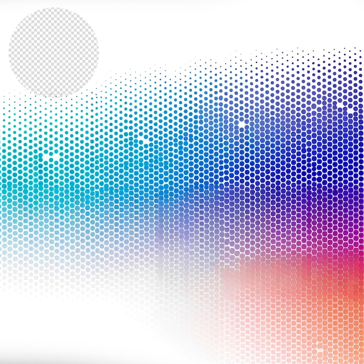 PSD fundo transparente com gradiente colorido de meia tonalidade