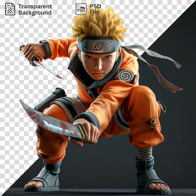 PSD fundo transparente com isolado naruto uzumaki de naruto shippuden