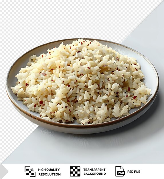 PSD fundo transparente com maquete isolado de um prato de arroz cru png
