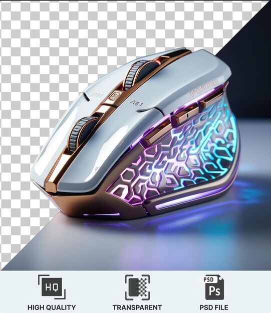 Fundo transparente com mouse de computador isolado sobre uma mesa