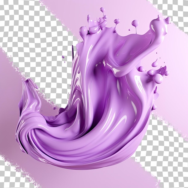 PSD fundo transparente com salpicos de líquido roxo espesso renderizado em 3d