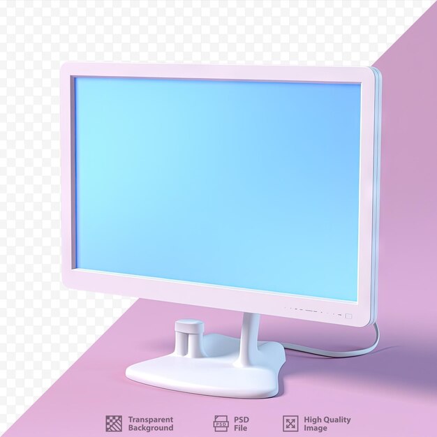 Fundo transparente com um monitor tft em branco