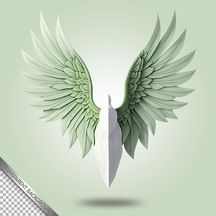 PSD fundo transparente de asas bonitas e elegantes