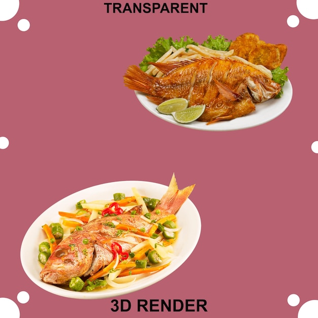 Fundo transparente de batatas fritas de peixe