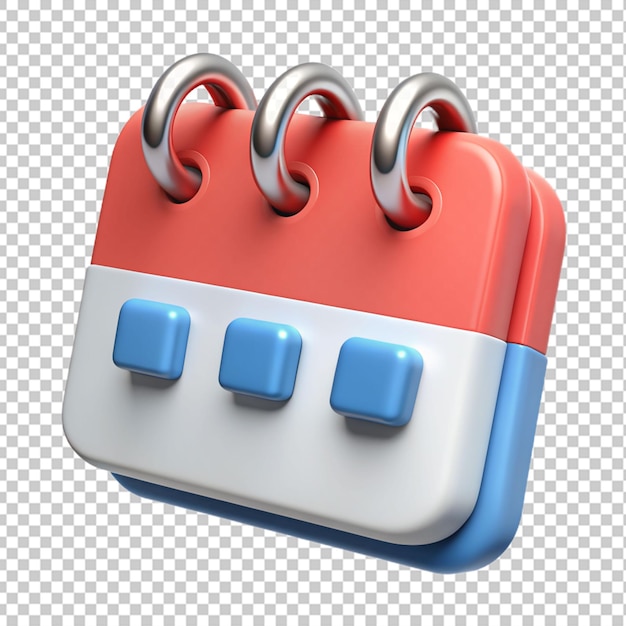 PSD fundo transparente de calendário 3d