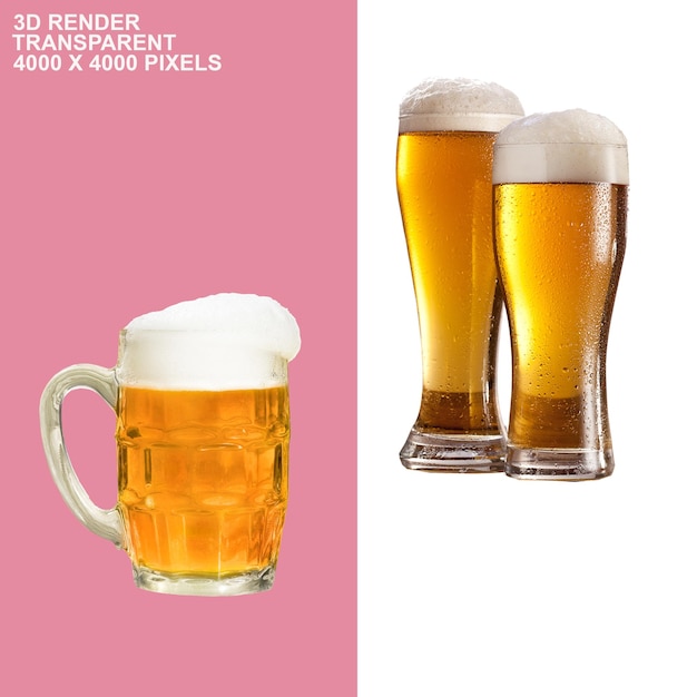 Fundo transparente de cerveja