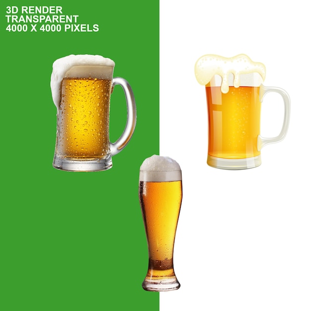 Fundo transparente de cerveja
