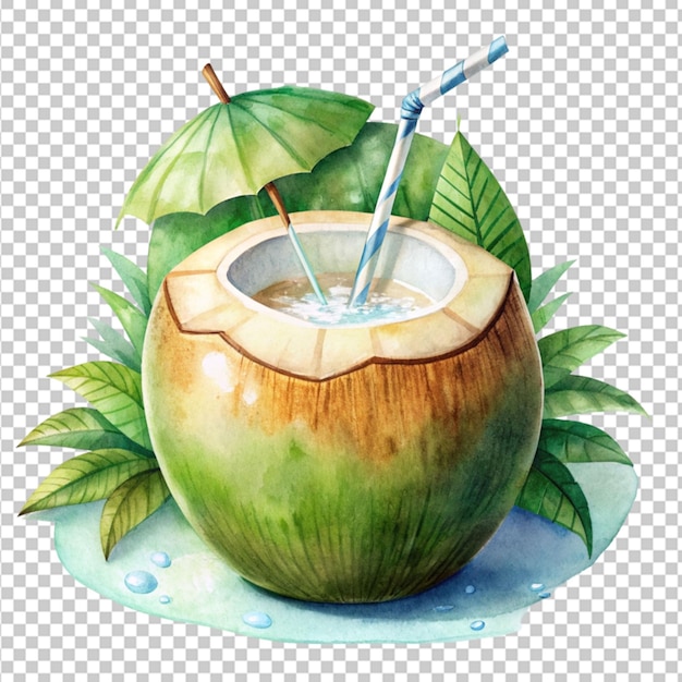 PSD fundo transparente de coco de verão