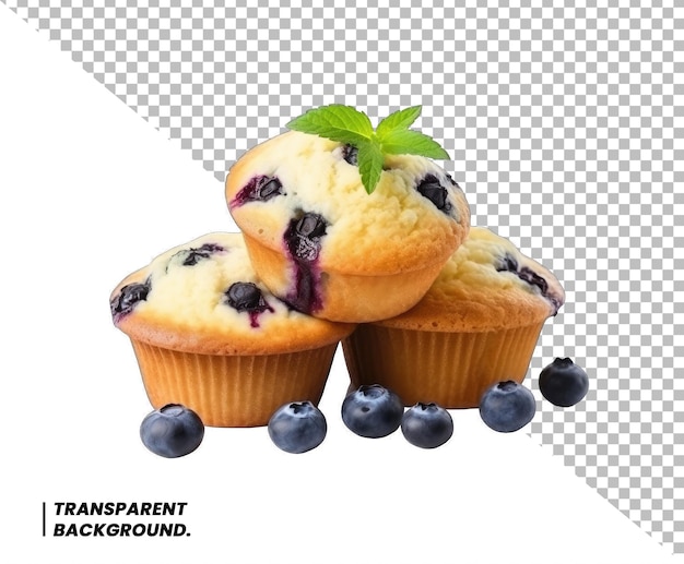 PSD fundo transparente de cupcakes deliciosos