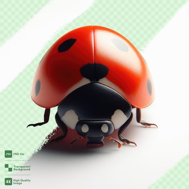 PSD fundo transparente de ladybug em psd