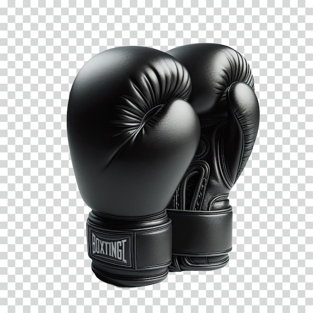 Fundo transparente de luvas de boxe pretas