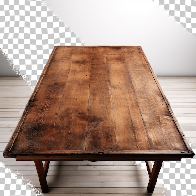 PSD fundo transparente de mesa de madeira vintage
