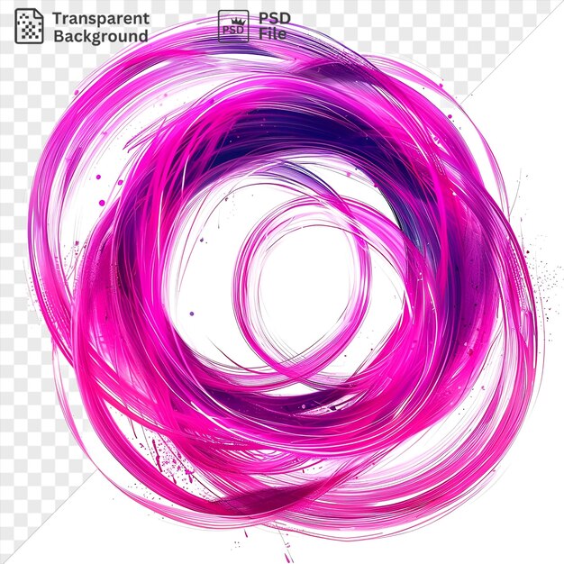 PSD fundo transparente de néon rabiscos loops símbolo vetorial fuchsia vibrante e redemoinhos cor-de-rosa em um fundo isolado