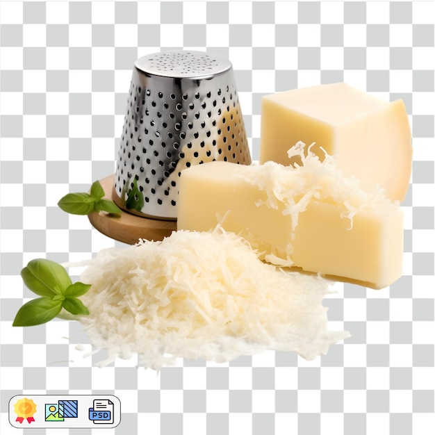 PSD fundo transparente de queijo parmesão