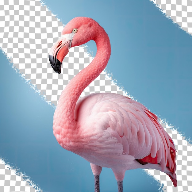 PSD fundo transparente de réplica de pássaro flamingo