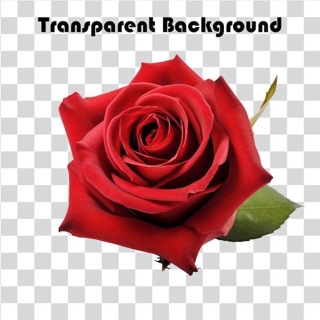 Fundo transparente de rosa vermelha PSD