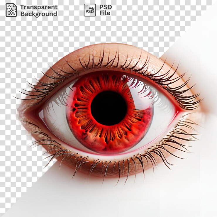 PSD fundo transparente de um olho castanho com um buraco preto no centro