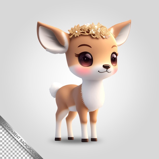 PSD fundo transparente do estilo animal chibi