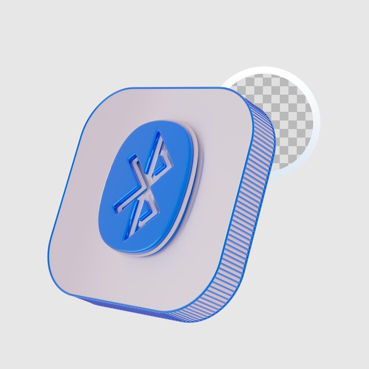 PSD fundo transparente do ícone do bluetooth 3d psd premium