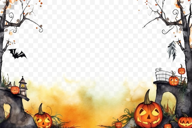 PSD fundo transparente do quadro de halloween