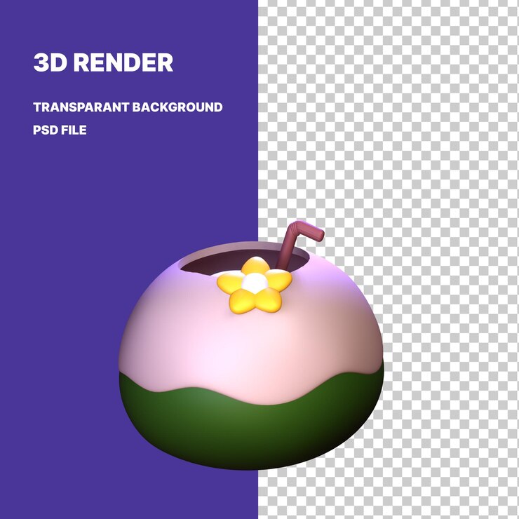 PSD fundo transparente isolado verão do ícone 3d