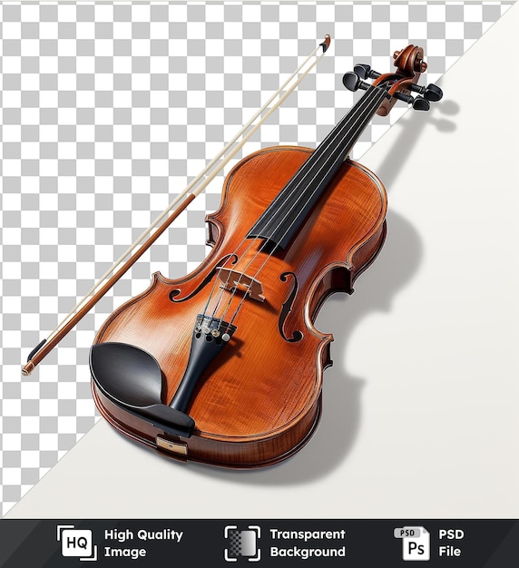 Fundo transparente psd fotografia realista do violino de luthier em produção