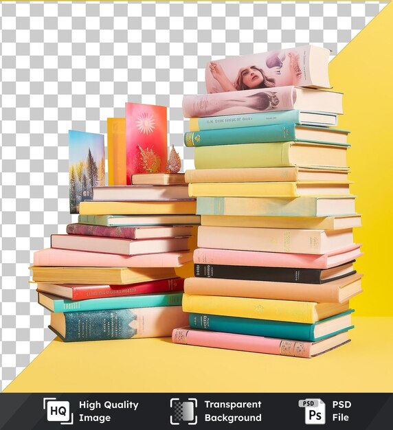 PSD fundo transparente psd fotográfico realista jovens mentores livros inspiradores