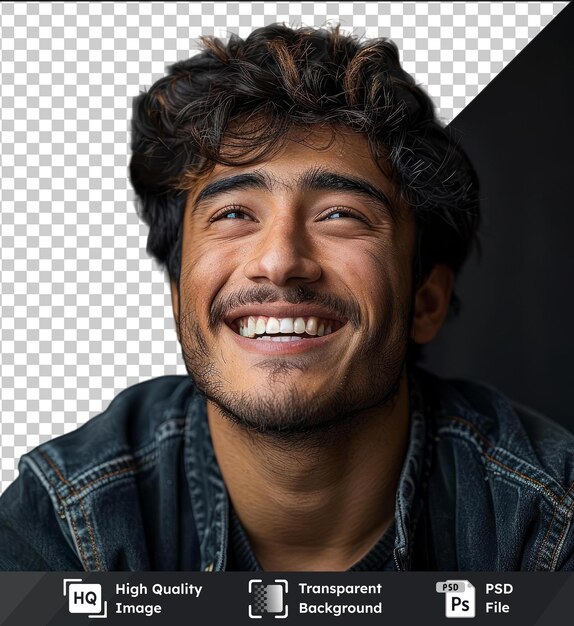 PSD fundo transparente psd jovem rindo com um sorriso