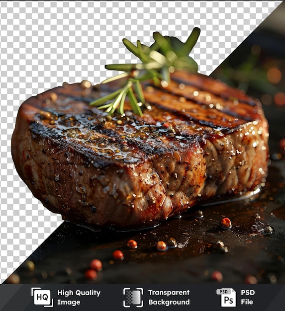 PSD fundo transparente psd saboroso filé de carne grelhada bife png clipart