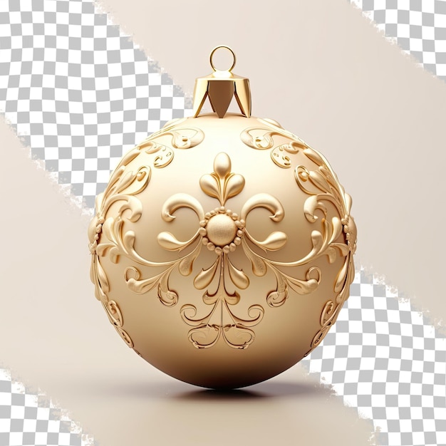 PSD fundo transparente rodeia uma bola de ornamento de natal dourado