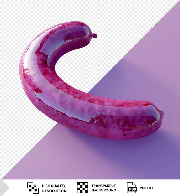 PSD fundo transparente salsicha cozida na forma de uma banana png