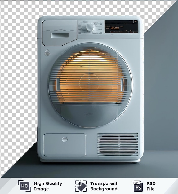PSD fundo transparente secador de roupas psd em uma parede cinzenta com uma ventilação branca em primeiro plano