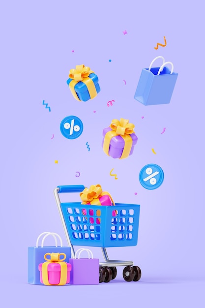 Fundo vertical de compras