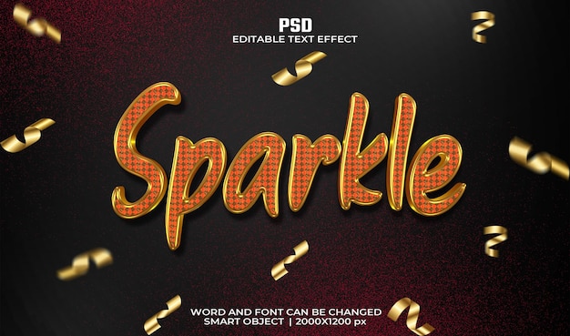 Funkelnder 3D-Text-Effekt