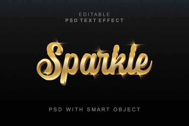 PSD funkelnder 3d-texteffekt