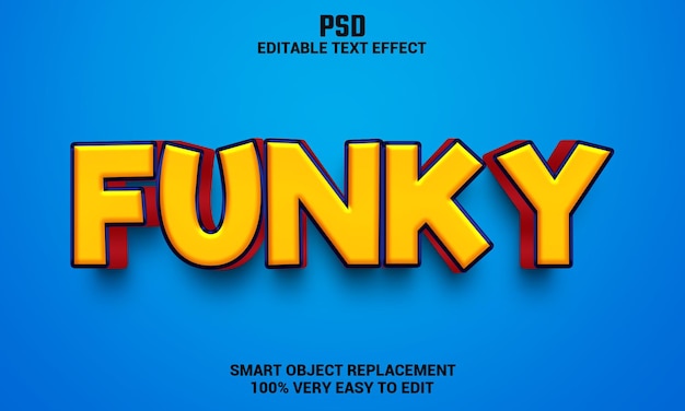 PSD funky 3d bearbeitbarer texteffekt mit hintergrund premium psd