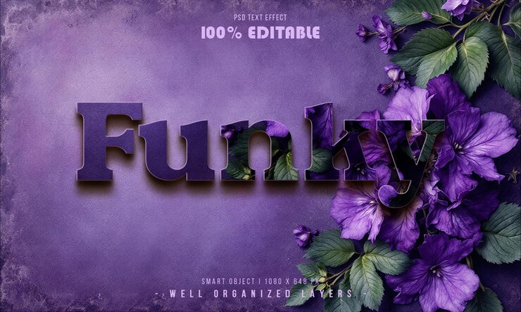 PSD funky floral text effect