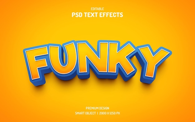 Funky realistische 3D-Texteffektvorlage