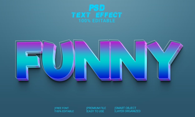 funny 3d text effect psd file