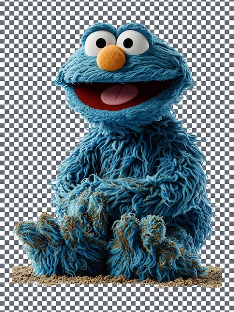 PSD funny cookie monster isolado em fundo transparente