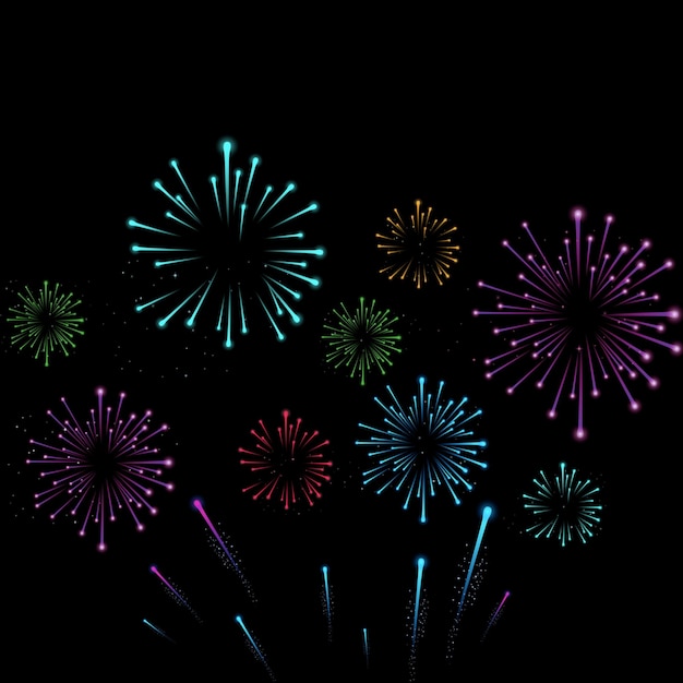 fuochi d'artificio in uno sfondo isolato