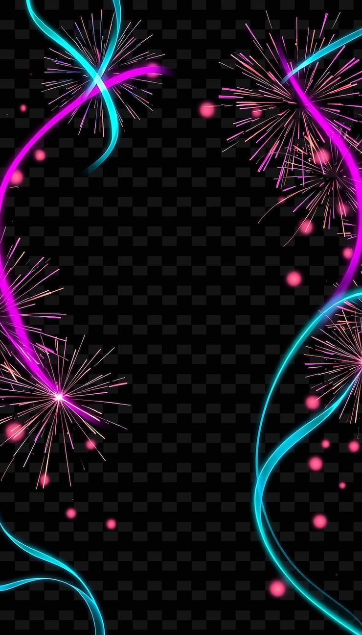 PSD fuochi d'artificio su sfondo nero con un posto per il testo