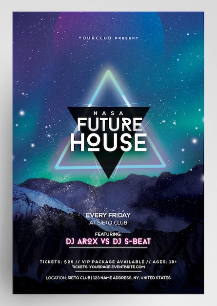 Fure House DJ Night Out Party-Flyer-Vorlage
