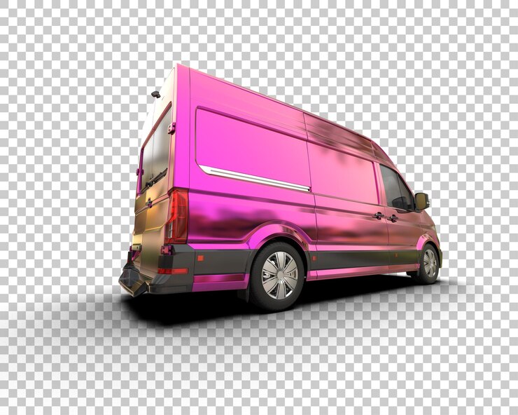 PSD furgone di carico isolato sullo sfondo illustrazione di rendering 3d