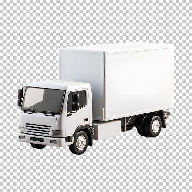 PSD furgoneta blanca de entrega con espacio para texto aislado de fondo transparente