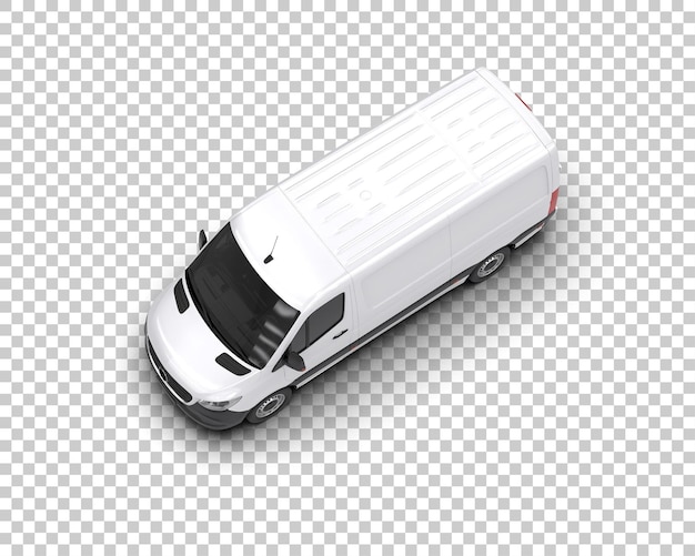 Furgoneta de carga aislada en el fondo Ilustración de renderización 3D