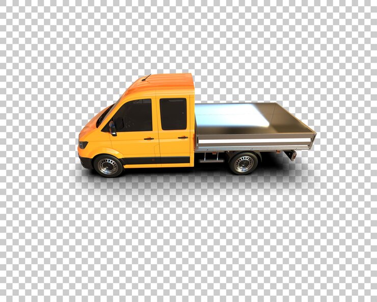 PSD furgoneta de carga aislada en el fondo ilustración de renderización 3d
