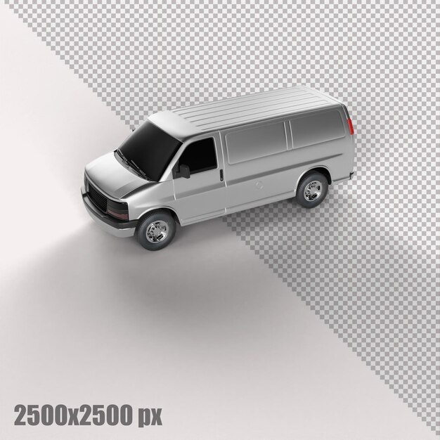 Furgoneta de carga blanca realista en render 3d