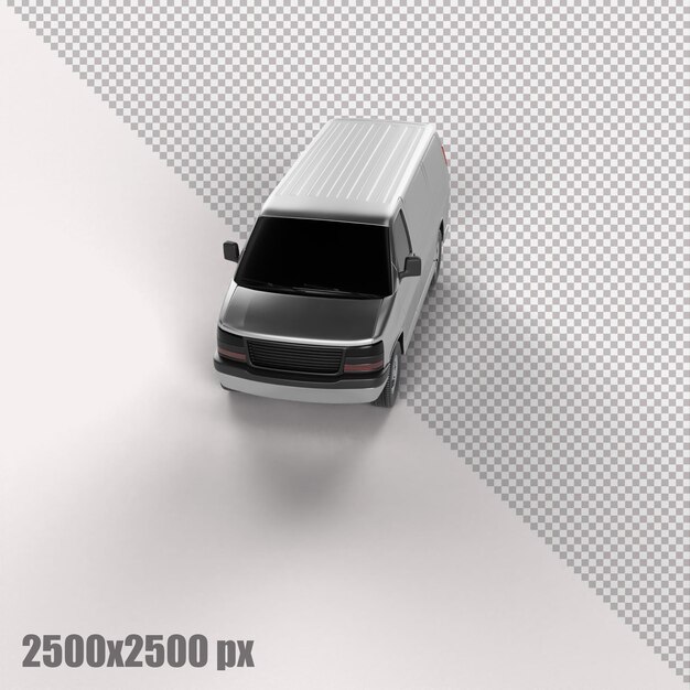 PSD furgoneta de carga blanca realista en render 3d